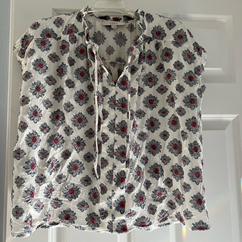 Loft waist length floral top size medium